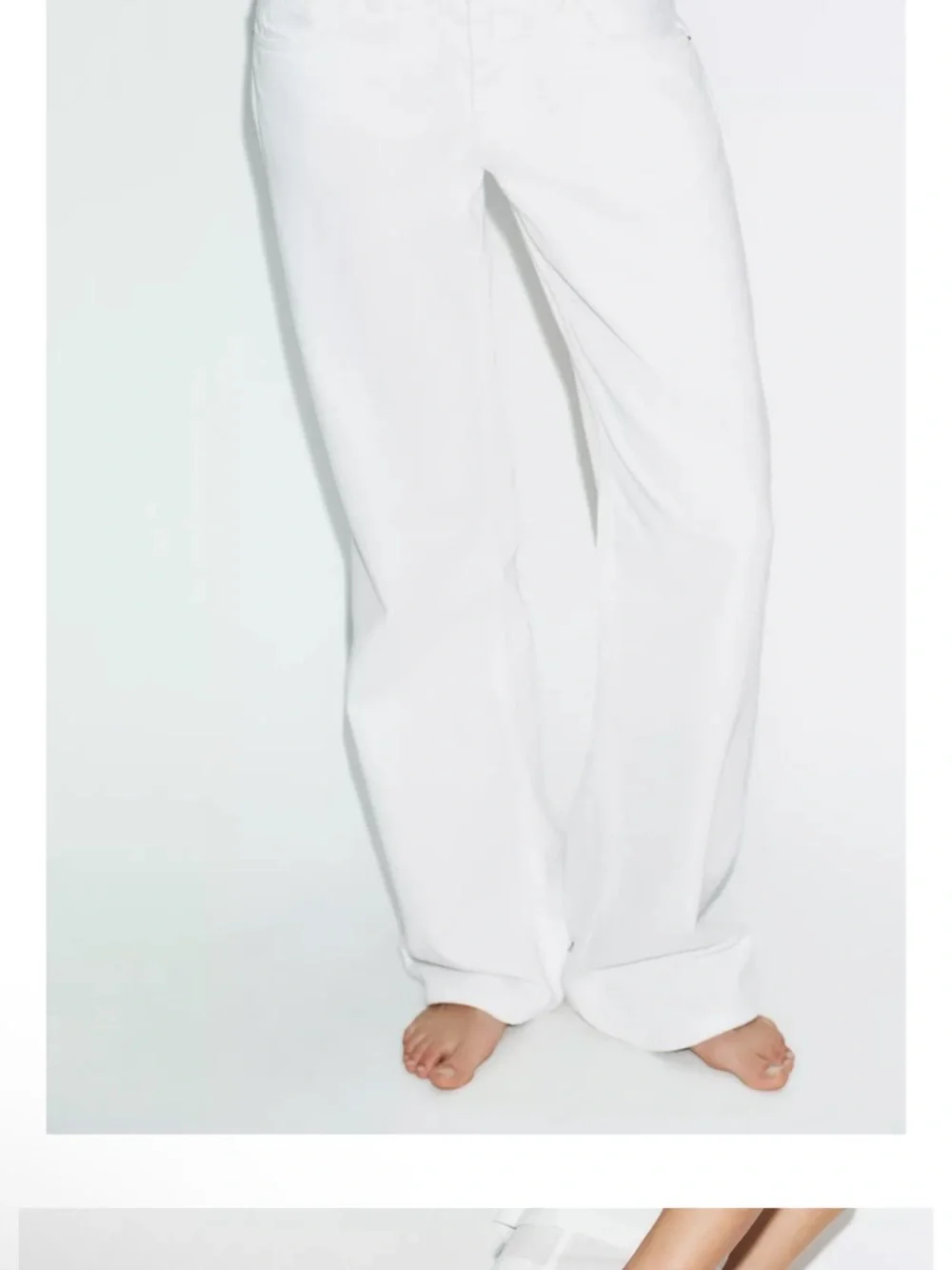Zara White Wide Leg Jeans - Picture 2 of 5